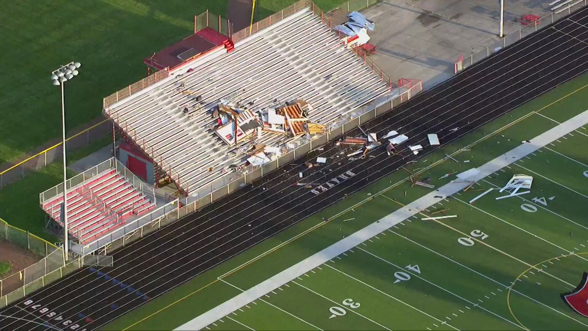 Midlothian:  Storm damage at Bremen High School