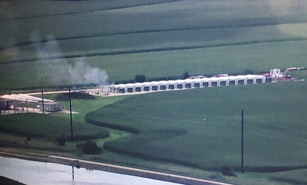 Marseilles - fire crews on scene at the Grand Ridge wind, solar, & battery storage facility. One of the storage units is on fire off 25th Rd (south of I-80 and  west of the nuclear plant)