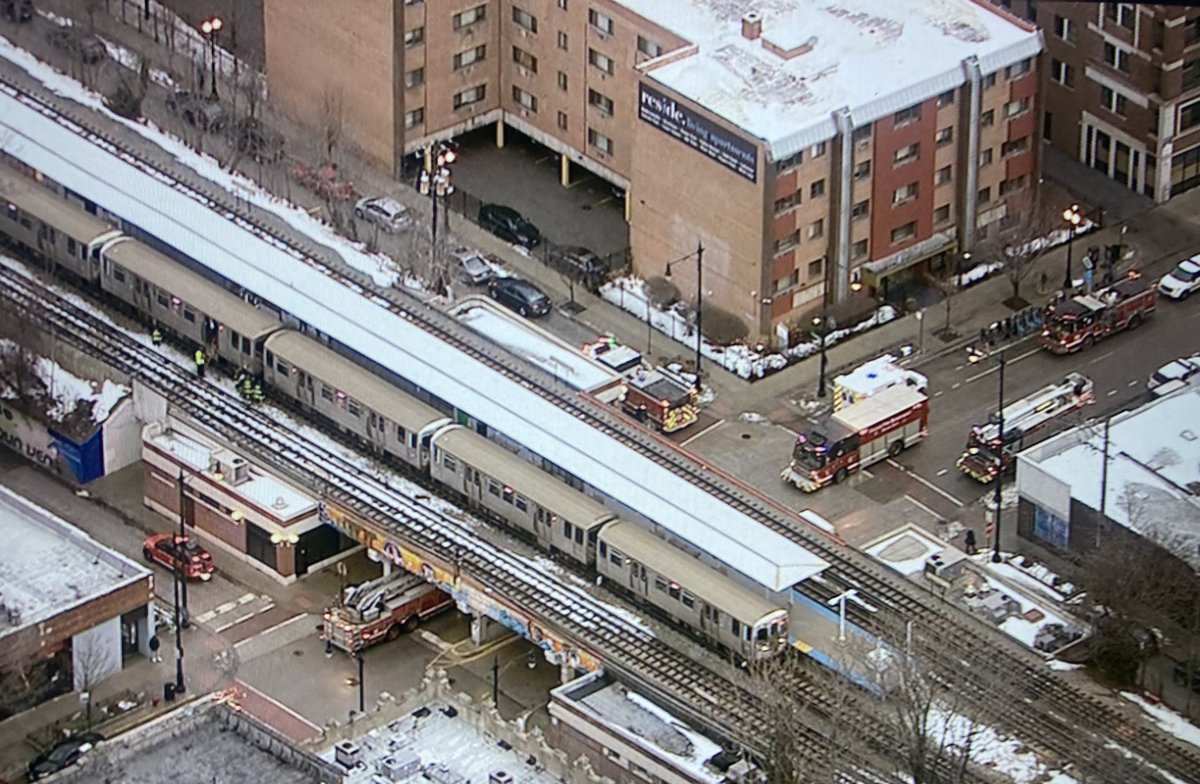 CTA Red Line delays. Person reported on the tracks at the Morse station. Fire crews are here blocking Morse Ave between Glenwood Ave & Wayne Ave