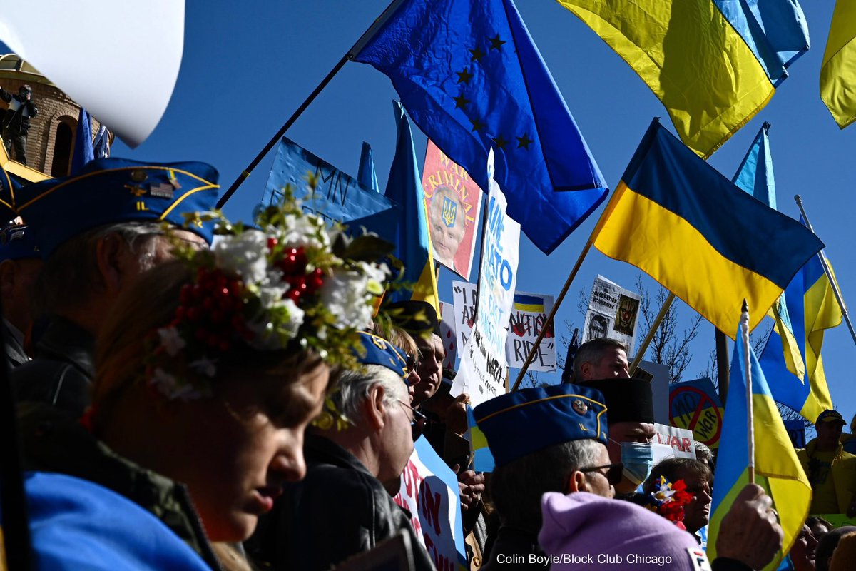 Thousands gather in Chicago's Ukrainian Village in support of Ukrainian sovereignty amid the ongoing Russian invasion.