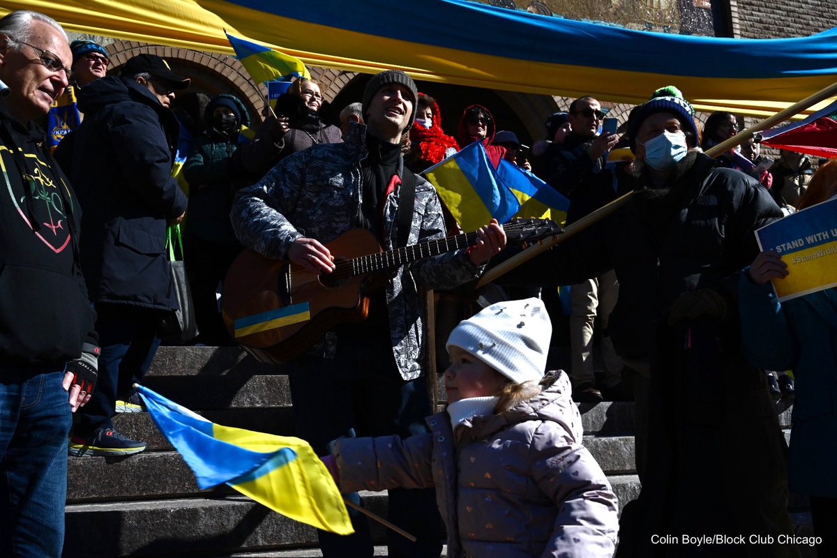 Thousands gather in Chicago's Ukrainian Village in support of Ukrainian sovereignty amid the ongoing Russian invasion.