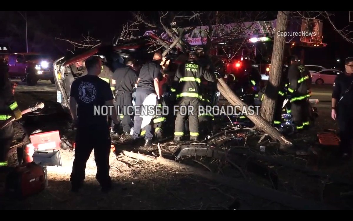 Chicago, IL: A crash last night in Washington Park between an suv and a car sent the suv into a tree at high-speed pinning the occupants:  -two people killed and two other injured -Crash was in the 5500 block of S Rainey Dr around 830pm  