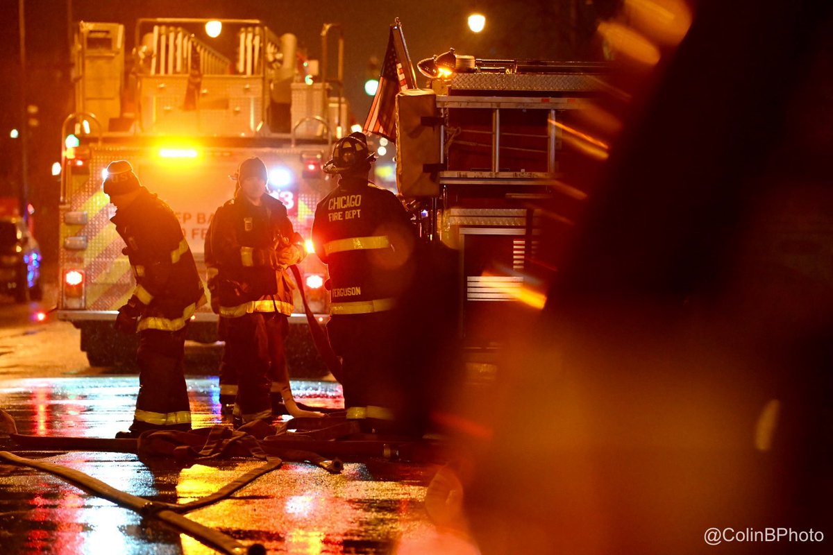 Completely different assignments on the other side of the city today, but finally saw the remains of the 3-11 fire at 3040 W. Lawrence Ave. on my way home Impressive response by CFD, including my godmother, who were just wrapping up by the time I got there a bit ago