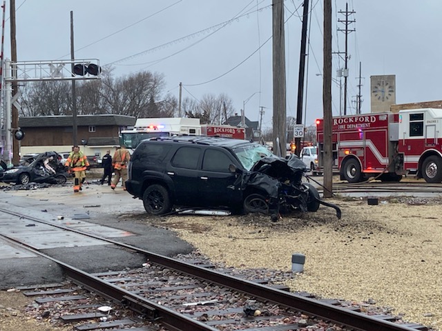 Rockford Police say there are no injuries to students in the crash, but they ask people to avoid the area of Kishwaukee Street and South Avenue. 