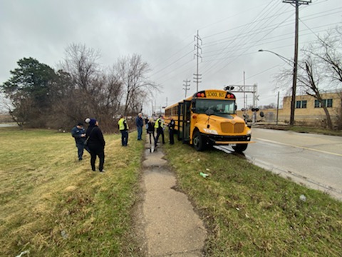 Rockford Police say there are no injuries to students in the crash, but they ask people to avoid the area of Kishwaukee Street and South Avenue. 