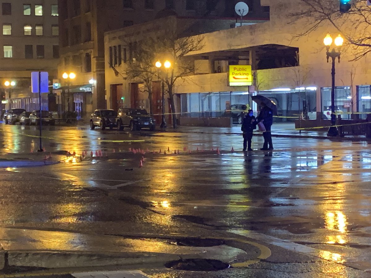 Chicago Police are investigating the scene of a shooting that wounded 4 people, most in a blue SUV. Our photographer then spotted this blue SUV riddled