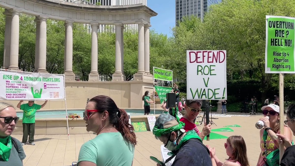 Millennium Park now for a separate abortion rights rally. It's much smaller than this morning's Union Park protest, maybe a few hundred gathered at this point