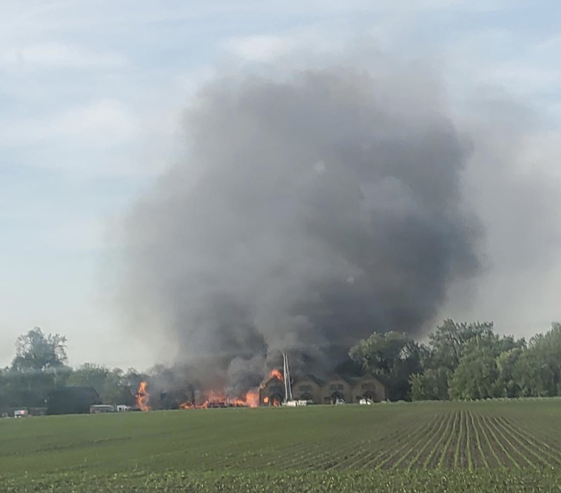 Grand Bear Resort at Starved Rock in Utica at least 5 agencies battling the fire engulfing 8 units. I'm headed to the scene now windy conditions could cause issues trying to stop it from spreading.