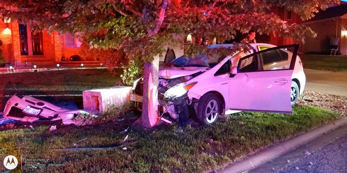 4:30am MABAS27 Matteson Fire Company 2 o/s 900 blk. Warwick for the single vehicle mva, Car vs Tree & Brick Mailbox  One person in police custody, No Injuries