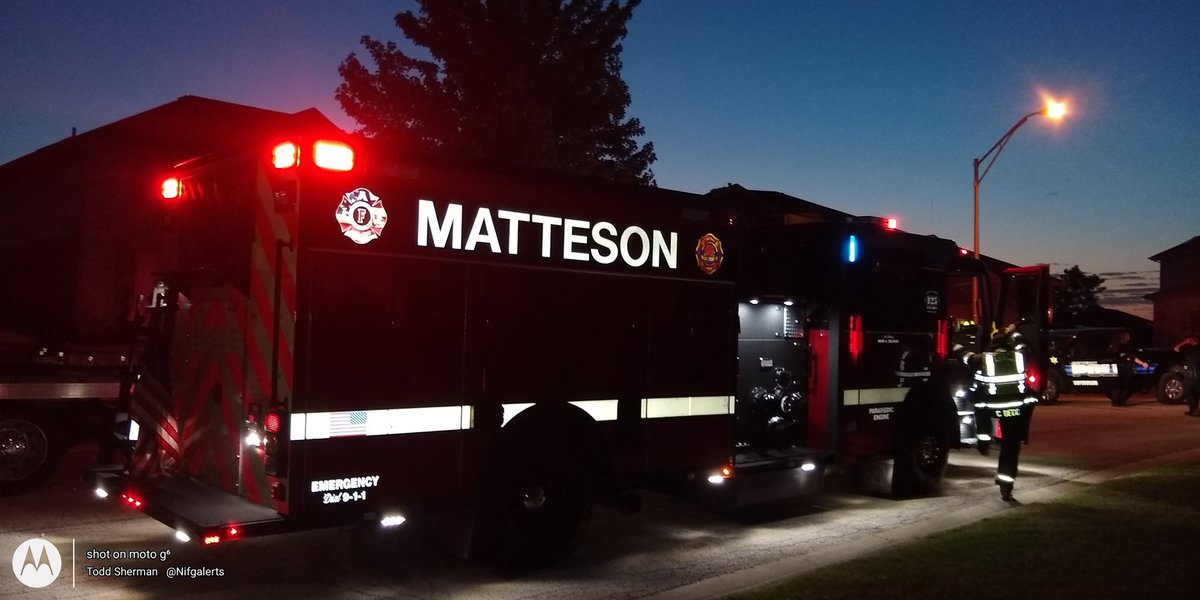 4:30am MABAS27 Matteson Fire Company 2 o/s 900 blk. Warwick for the single vehicle mva, Car vs Tree & Brick Mailbox  One person in police custody, No Injuries  