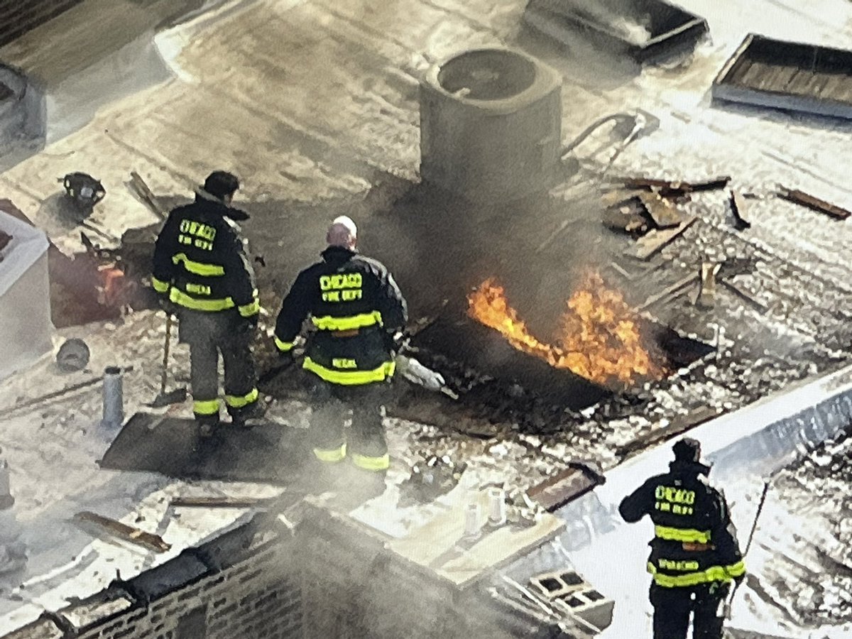 A closer look shows the removal of existing roof hatches worked well to vent this morning's fire on Sheffield. Cause & origin still to be determined in the blaze that heavily damaged back porches and the upper floor of the three story building. More at