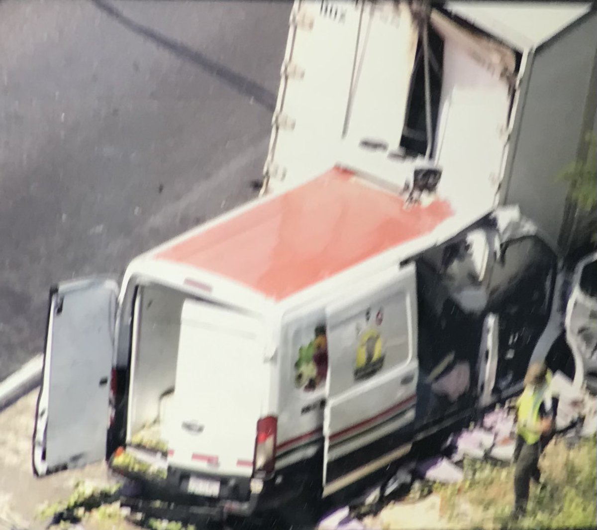 OB 290 Eisenhower is shut down at Harlem Ave due to a fatal crash involving a produce truck into the back of a semi.  There is also debris all over the shoulder of the expressway