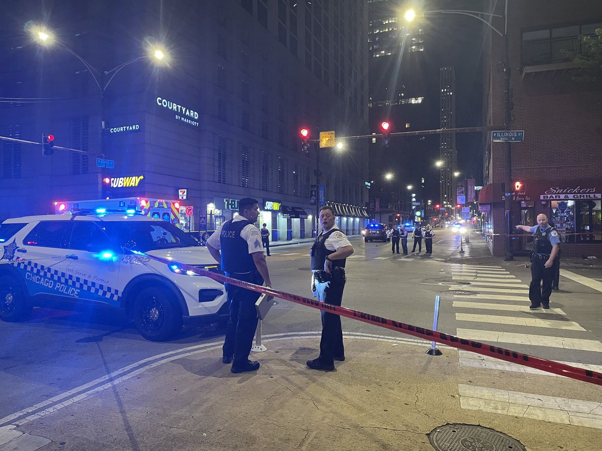 Chicago police are on scene at State and Illinois for multiple people shot. Chicago 