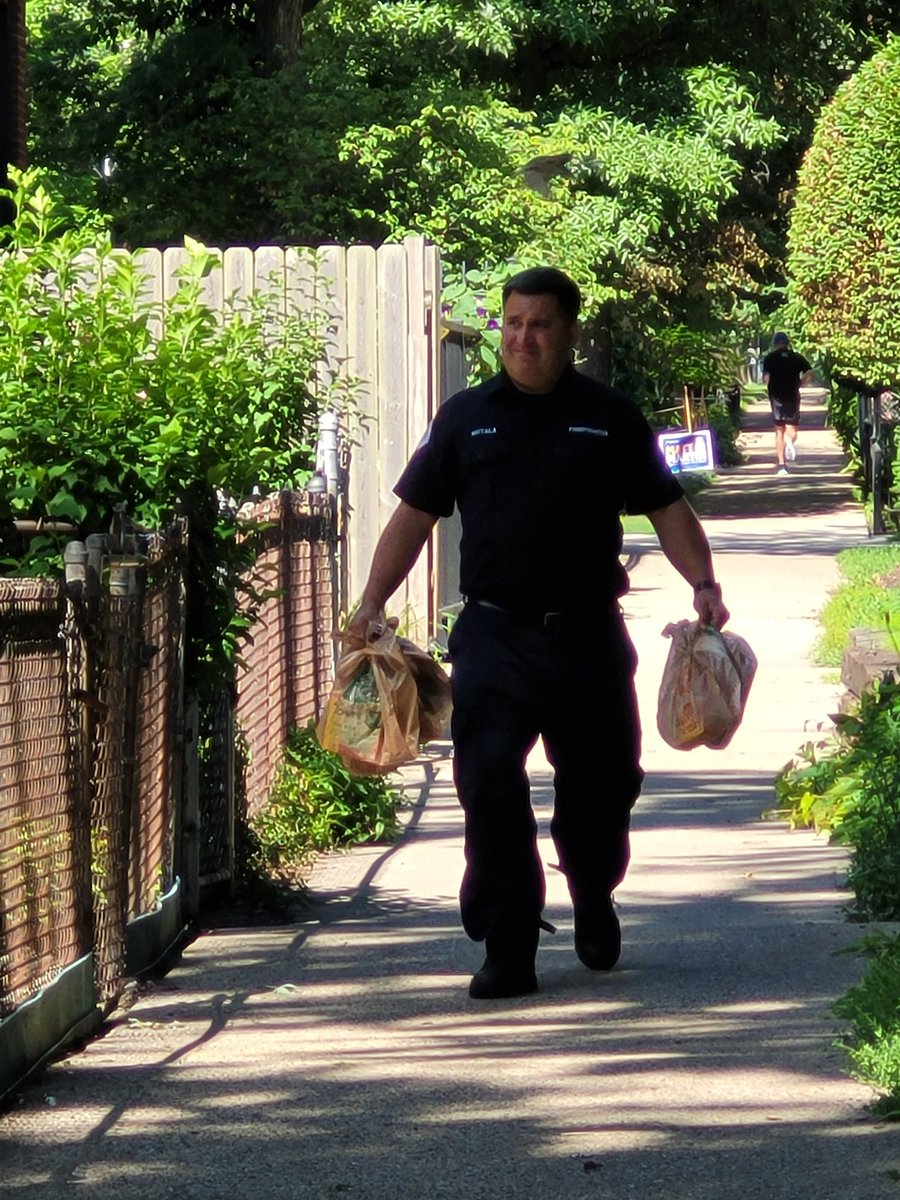 Chief Brian Johnson of Pub Ed with the help of Battalion 10, Eng 83, & Truck 22 distributed safety literature and  smoke detectors on the 1300 block of W. Winnemac following an unfortunate fire fatality on the block. The fire occurred Sat morning &amp; victim passed earlier today  