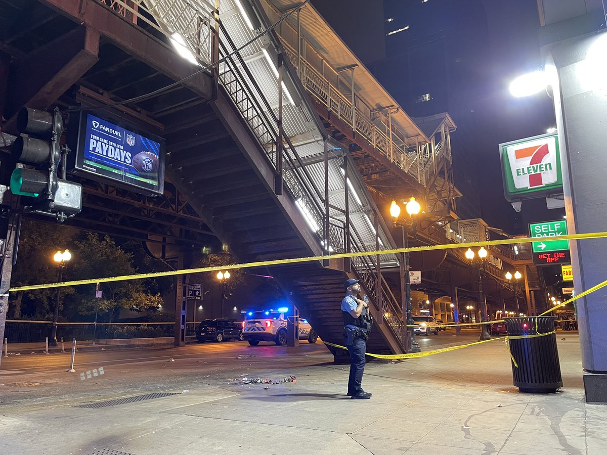 Chicago police are on scene for two people shot on Adams and Wabash in the Loop. Chicago