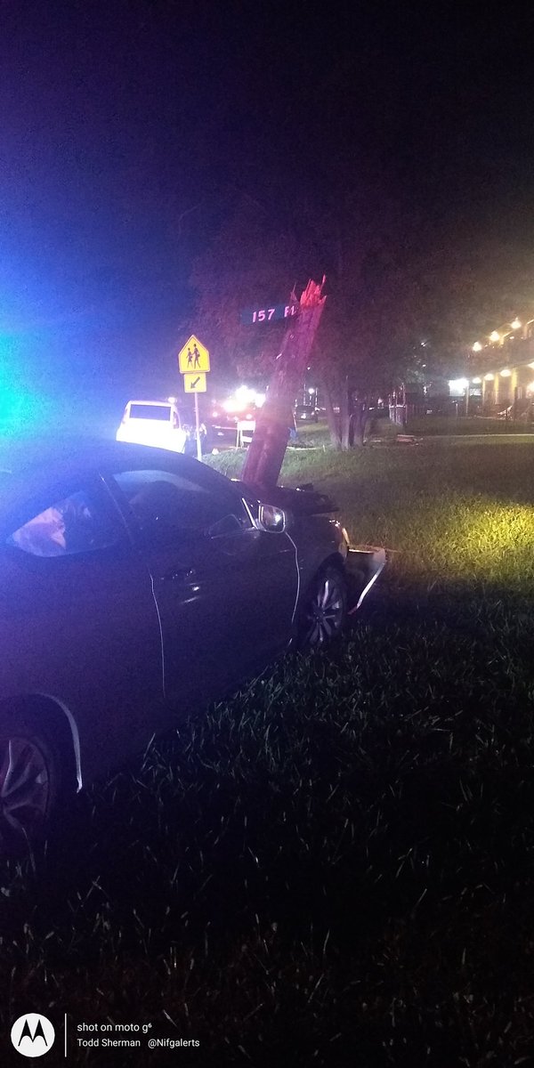 Markham Fire Vehicle vs. Lite Pole. No injuries. Wires are down in a vacant lot  @ 157th & Dixie Hwy.