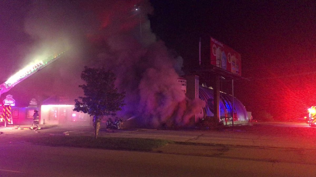 Witnesses say a fire at N. 2nd Street and Riverside in Loves Park completely engulfed a business strip. No word yet on any injuries, but we will continue to update this story as we learn more.