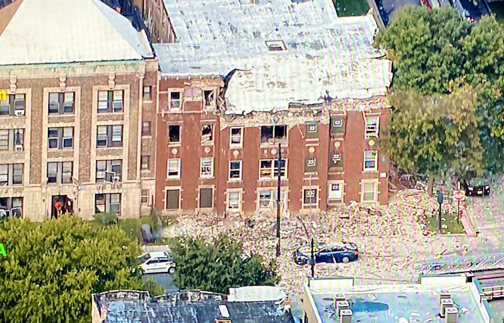 Chicago's west side. Emergency crews on scene of a reported building explosion