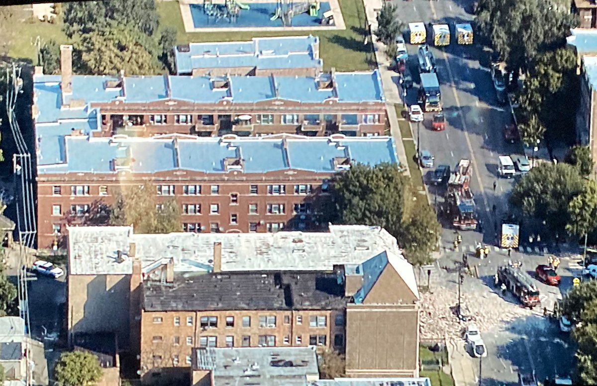 Chicago's west side. Emergency crews on scene of a reported building explosion