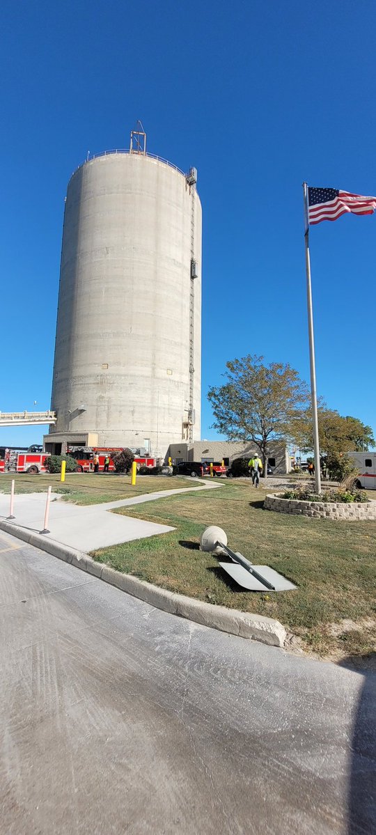 CFD is at 2150 E. 130th Street for a rescue of two workers trapped approximately 150 feet up a 200 foot silo in an exterior elevator. There are no medical issues concerning the workers