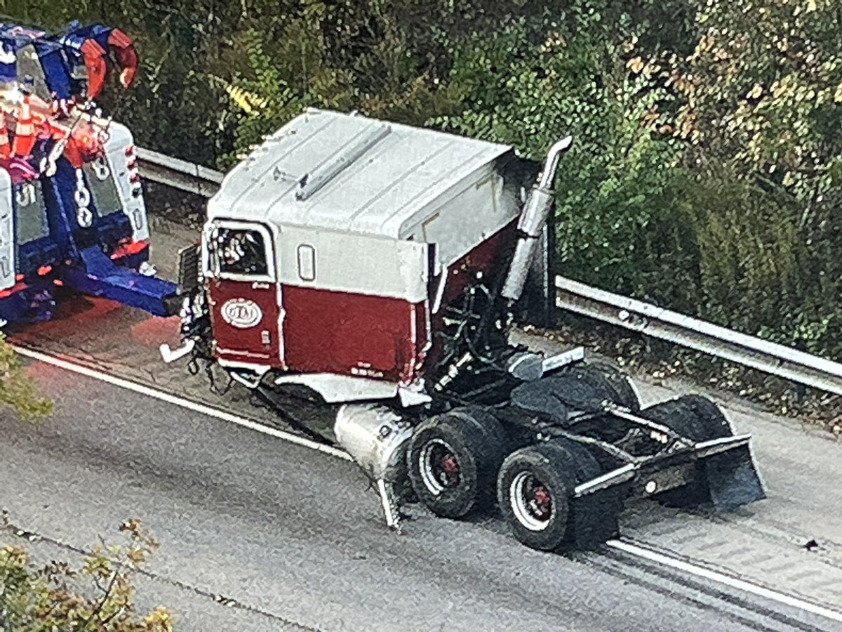 Cleanup continues near Gurnee after a flatbed semi crashed on SB Route 41 at Stearns School Road. SB 41 is blocked at Wadsworth Road, while NB 41 remains open past the scene. Chopper 2 watches traffic at