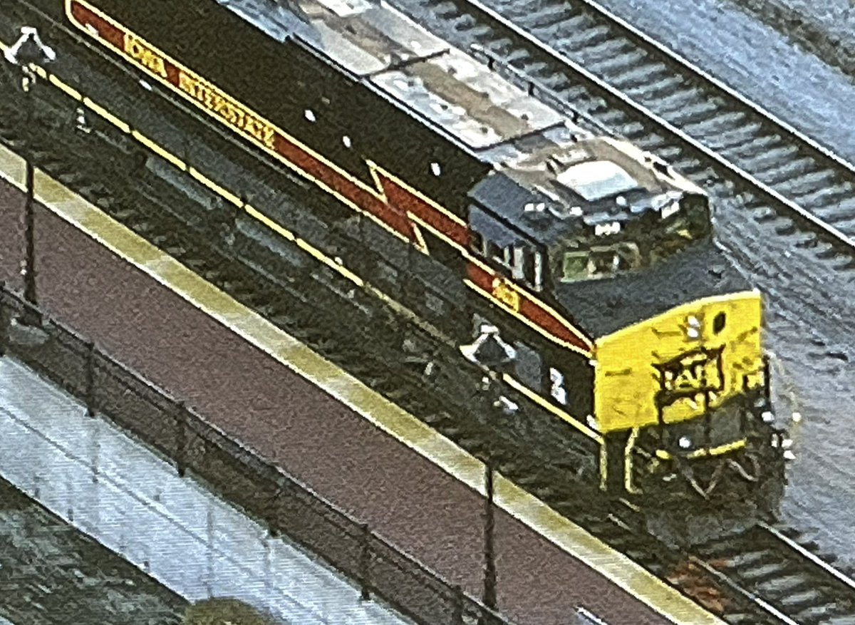 Joliet Police remain on the scene near Union Station where a pedestrian was struck by a freight train this morning, forcing the suspension of Rock Island Line service