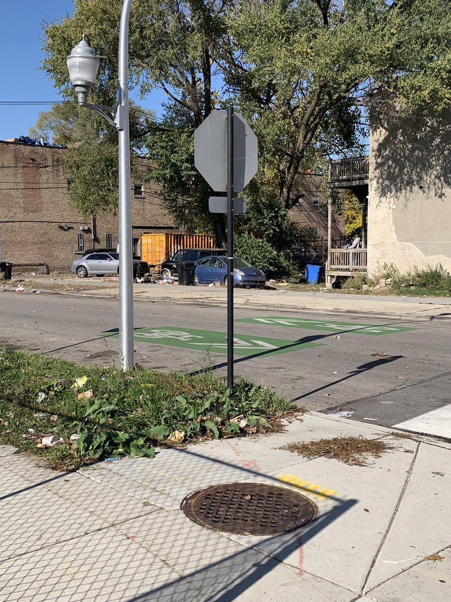 Scene of last night's multiple shooting scene in the 2800 block of West Polk, East Garfield Park neighborhood on the West Side. A large crowd was gathered at a memorial for someone who recently passed