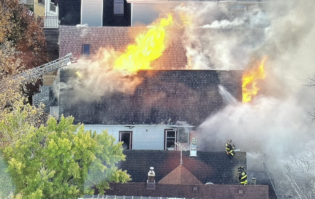 A 2-11 alarm fire is burning in several homes in the 2400 block of N. Washtenaw in Logan Square. 