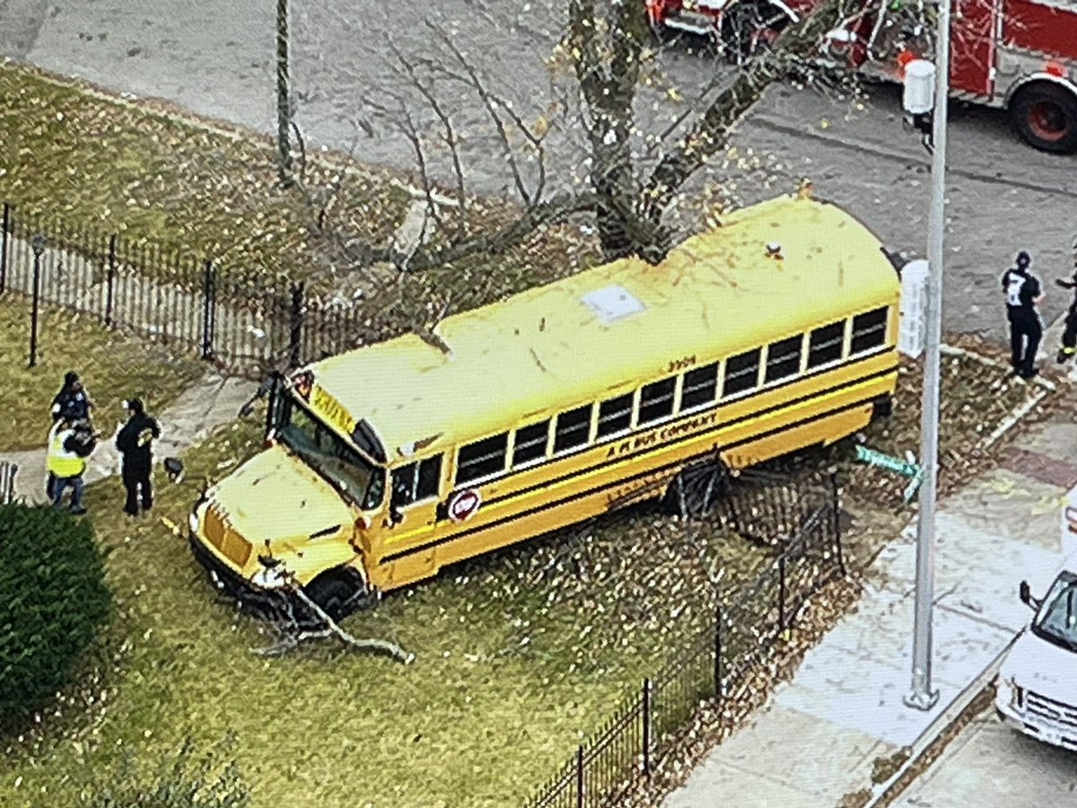 Trouble in Auburn Gresham after a school bus & car crashed at 87th and S. Eggleston. CFD medics are on scene checking for injuries. The bus ended up in a yard, the car hit a tree close by. 