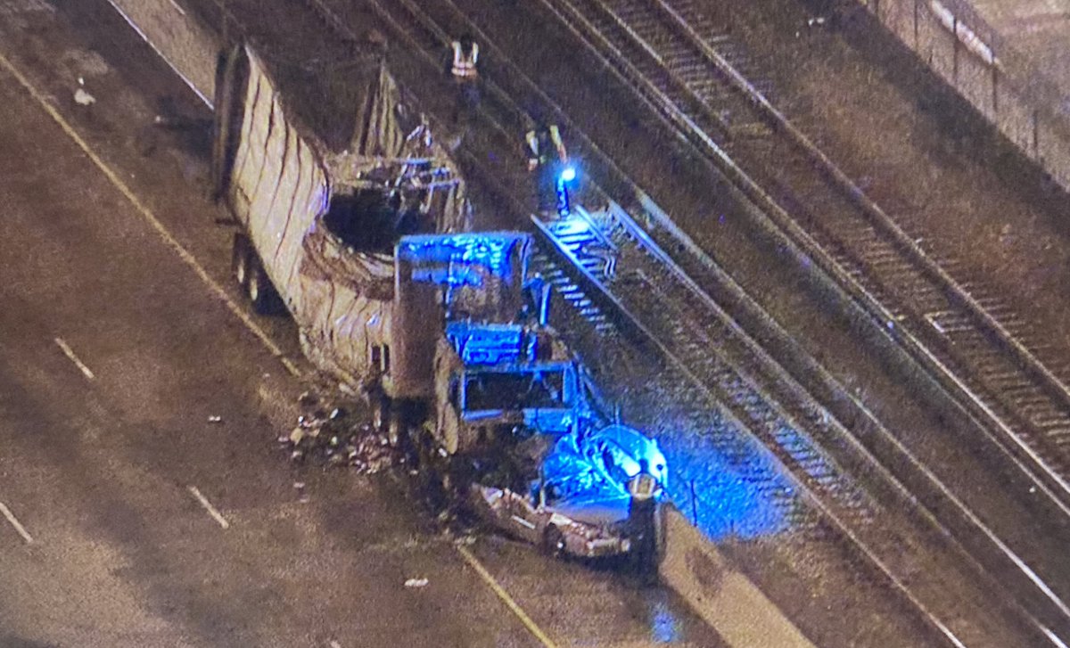 ALL LANES BLOCKED on Outbound Dan Ryan 83rd to 87th with fatal crash involving a semi & a car that hit the wall and caught fire. OB traffic is solid starting at 75th. IB gapers start off both the Ford &amp; I-57 around 115th St. CTA Red Line trains are not running from 69th to 95th