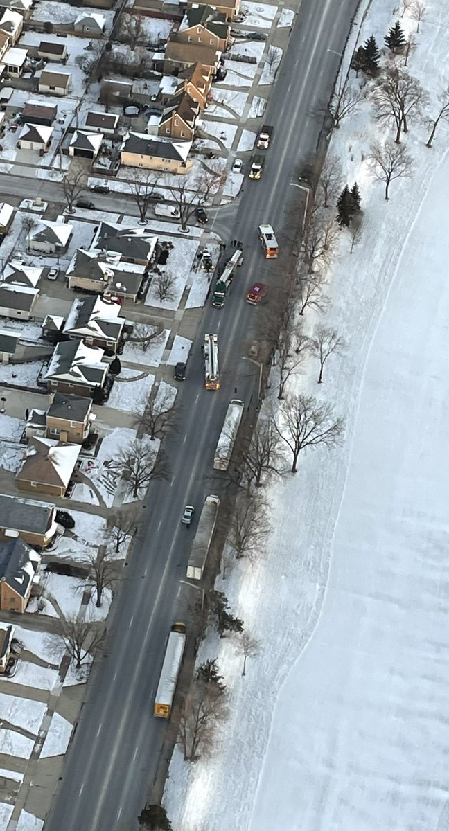 Busy First Avenue is blocked from Cermak to 31st after a car drove up under a tanker truck SB at 24th Street in North Riverside. Use Des Plaines Avenue to bypass the crash. One person transported to a nearby hospital. Chopper 2 watches the drive at