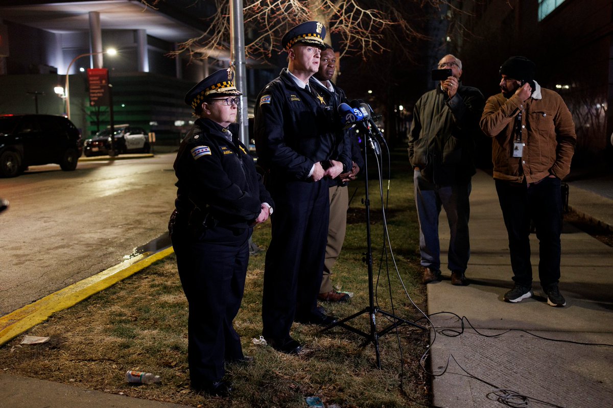 Commander Heather Daniel, Commander Sean Joyce, and, Glen Brooks notify members of the press that a 9-year-old child was fatally shot on the 9400 block of South Wallace Street on New Year's Day, Sunday evening in Chicago