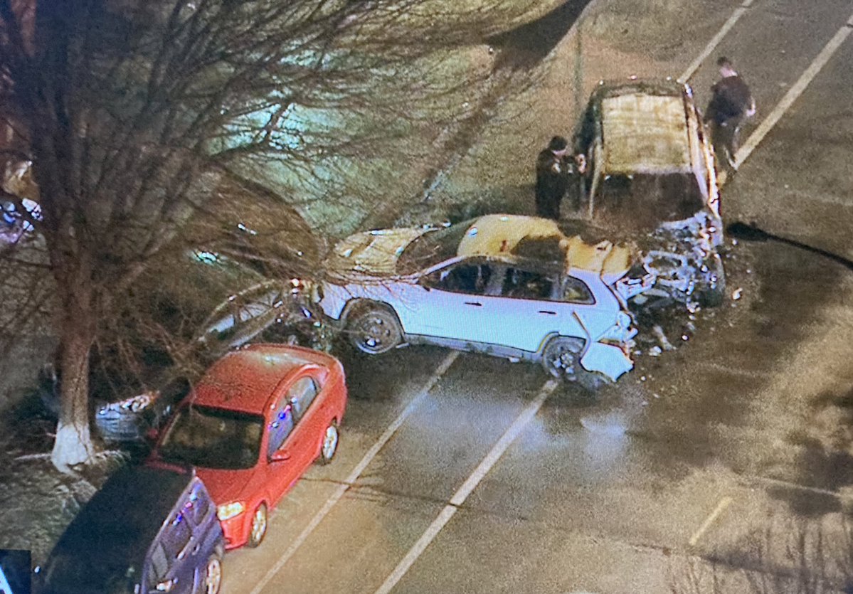 Police chase came to a destructive end on the south side this morning. 2 people stole a car from the South Holland area, it crashed & caught fire at 83rd &amp; Ellis. Both suspects are in custody. Police activity blocks 83rd between Ellis and the Metra tracks