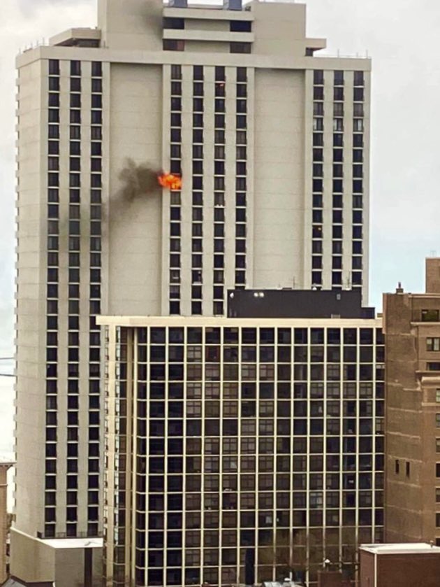 3 Chicago firefighters were hurt, 1 critically, battling this fire on the 27th floor of 1212 N. Lake Shore Drive. An update is planned at Northwestern Hospital at 11:30 am.