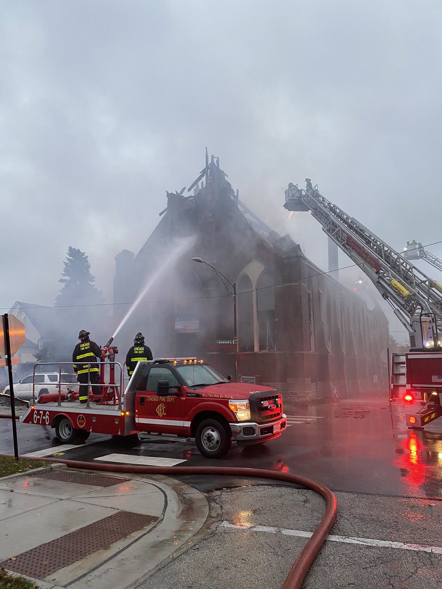 All companies working, No injuries. It is reported the church was built approximately 100 years ago