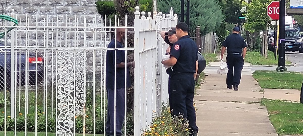 Following the unfortunate fire fatality yesterday on the 9300 block of King Drive, 225, Batt 23, E 82 & Trk 42 distributed smoke detectors and fire safety literature to the community. 