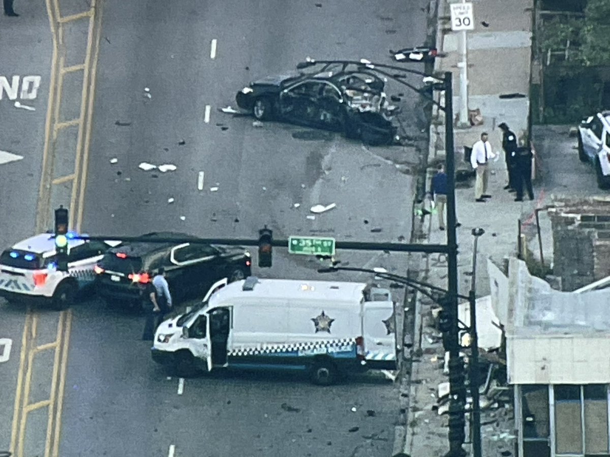 A horrifying overnight crash on Ashland Avenue at 35th has left one man dead, injured two others and obliterated a car and a building. Ashland closed TFN from 34th to 36th. Use Damen through the morning. CPD Major Accident Unit investigating 