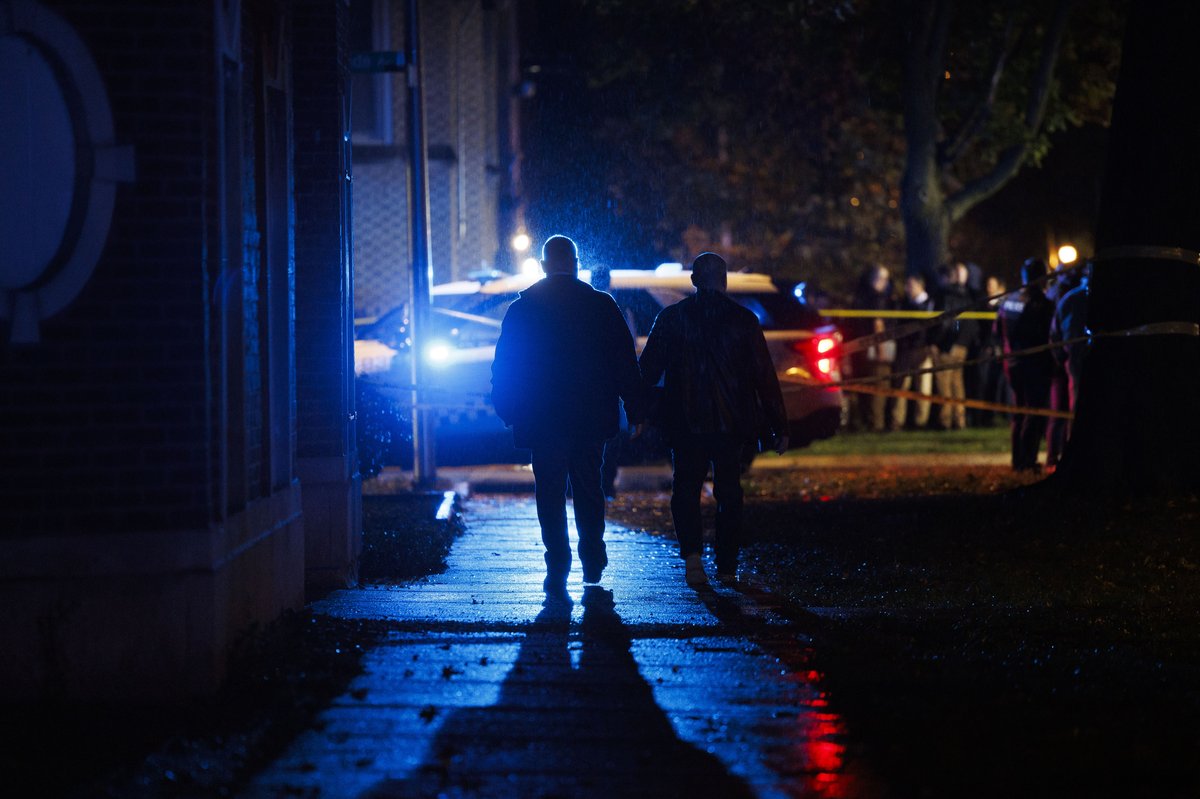 The ATF is on scene.Chicago  Police work the scene where an officer was shot near the 8200 block of South Ingleside Avenue in the Chatham neighborhood Monday evening in Chicago