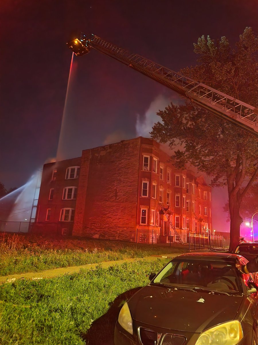 2-11 Alarm at 5645-47 S Calumet. Heavy fire in the rear of a 3story apt building 75x50. Defensive operations