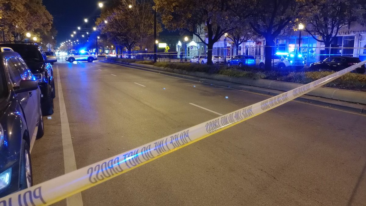 Shooting. Madison Avenue North side of the street both lanes are closed down here between Mason and Austin we have one person shot twice in the back and in the back of the leg we hear and he's at Loyola