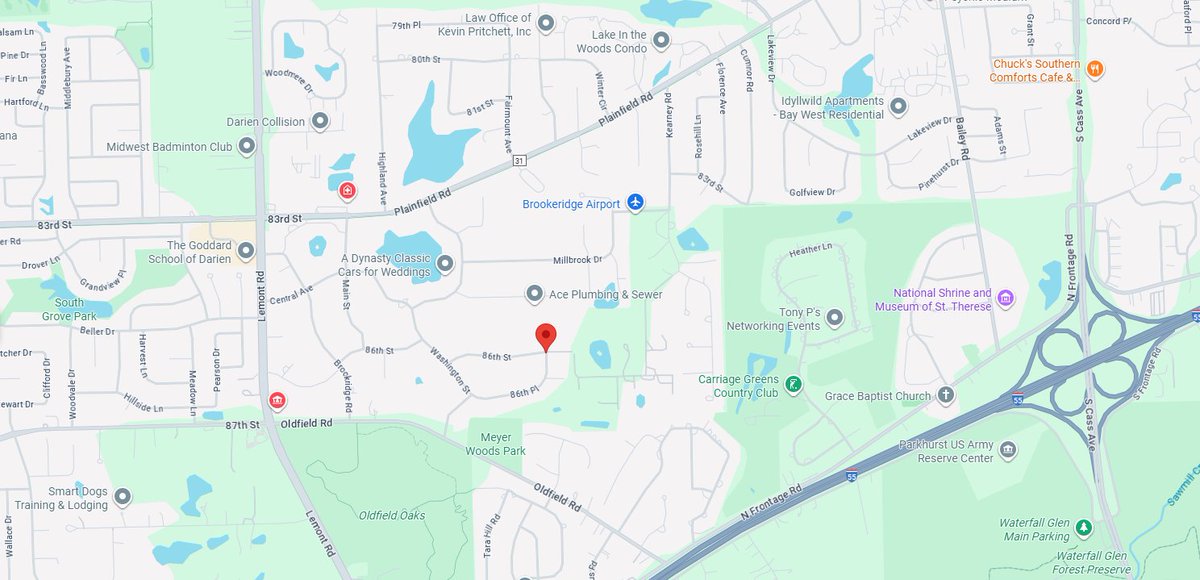 Downers Grove Township (dupage county)   *aircraft crash*   86th street & 86th place   small aircraft bounced while landing. hit a tree and the side of the hangar. no smoke or flames. engine ripped off the plane. 2 patients total already out. 1 injured bleeding from the leg