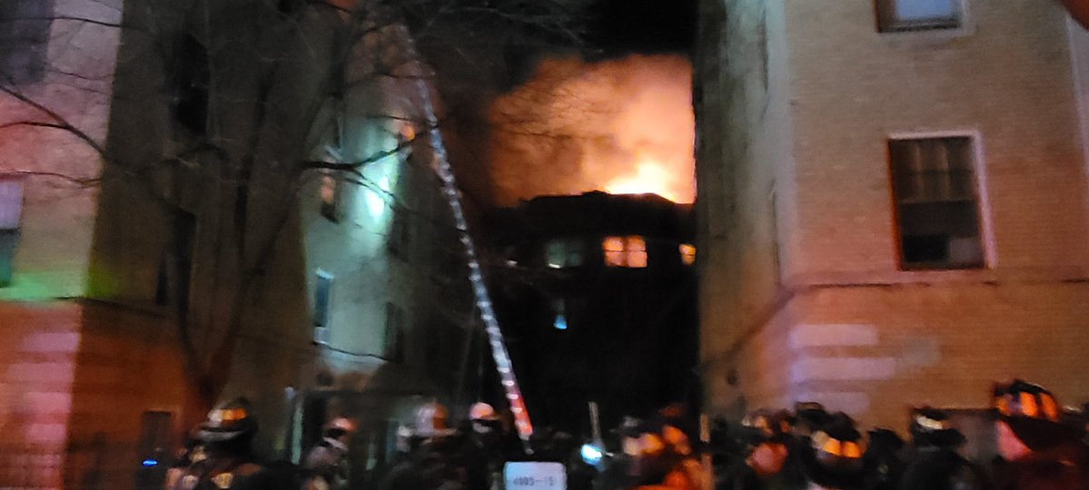 3-11 Alarm/EMS Plan 1 at the scene of 4909 N Glenwood. 1 civilian adult female yellow to Masonic; 1 FF yellow to Masonic; multiple lines on the fire. No Further Info at this time