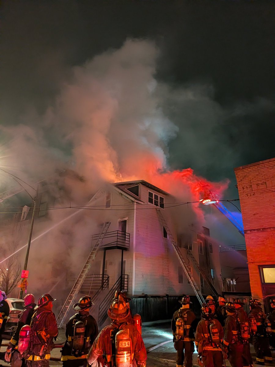 800 block of North May Street. One civilian transport and two firefighter transports. No further info