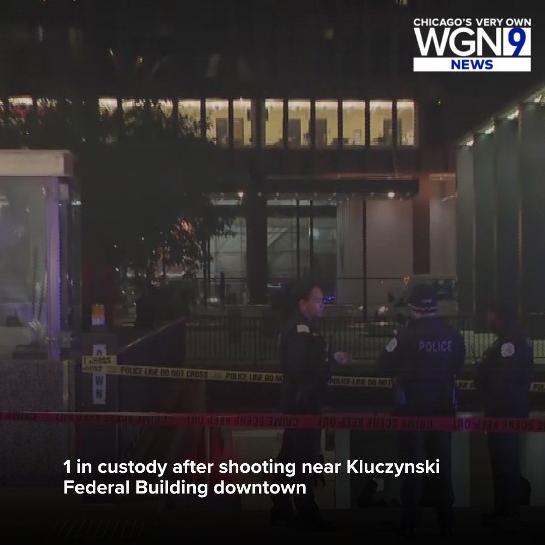 Authorities say one person is in custody following a shooting near the Kluczynski Federal Building downtown on Tuesday morning