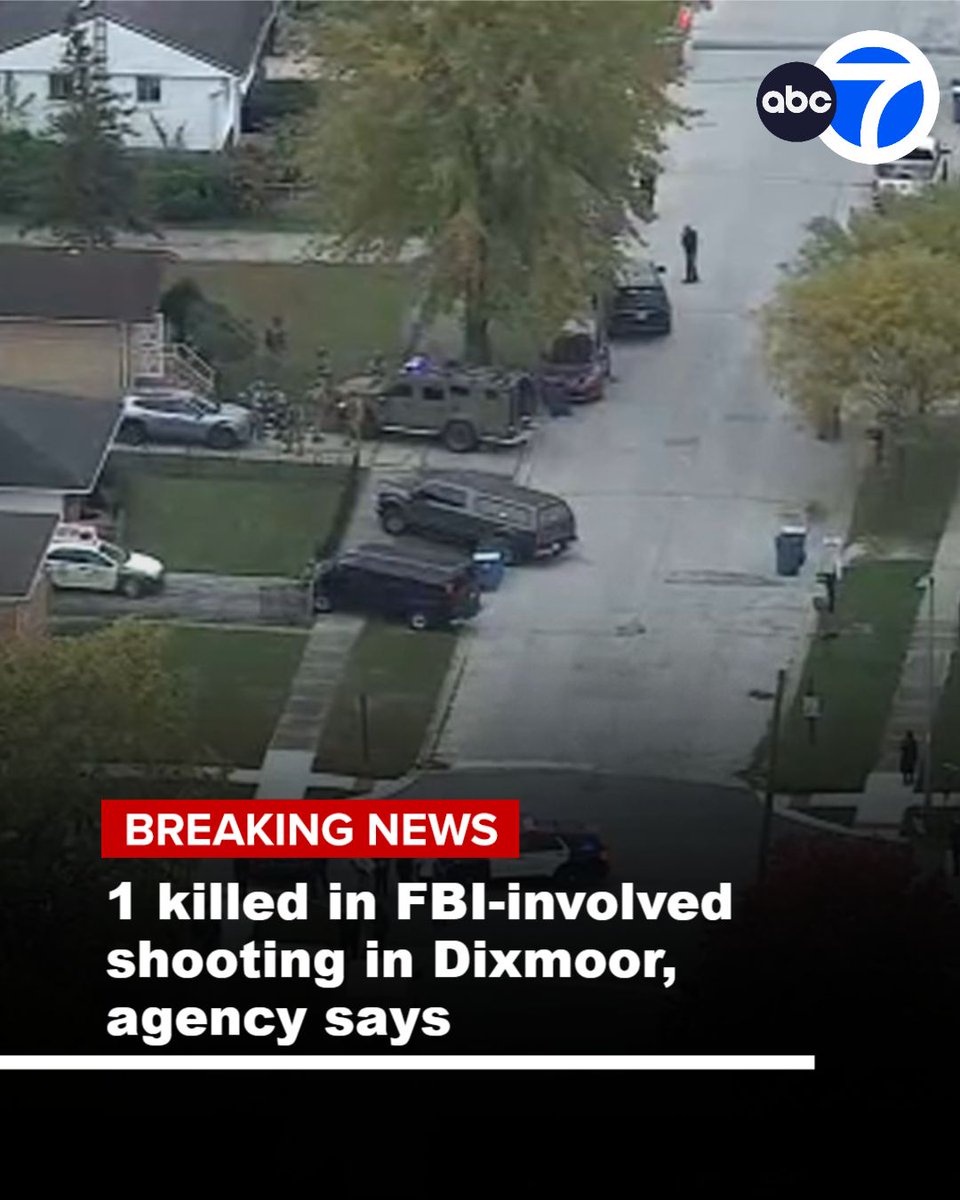 A person was killed during a federal investigation in Dixmoor on Wednesday, the FBI said.